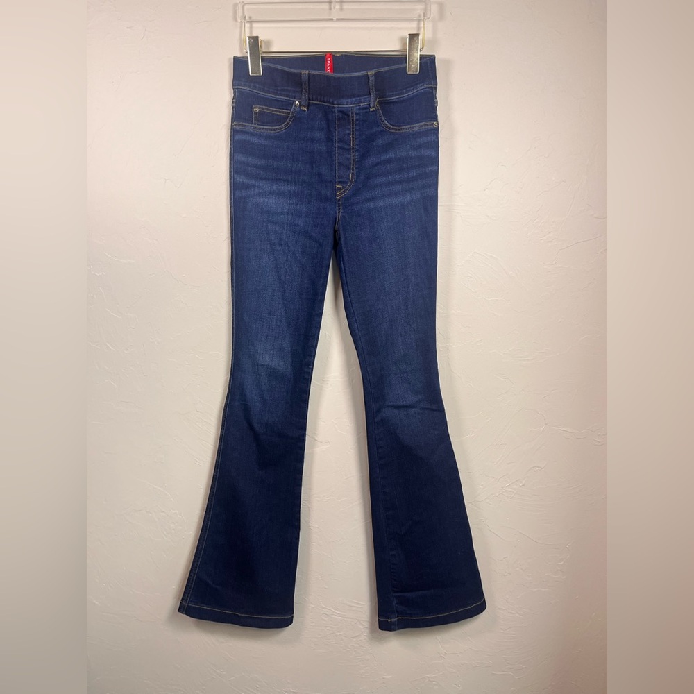 Spanx Clean Indigo Bootcut Trouser Pull On Jeans Stretch Womens Size S Dark Blue